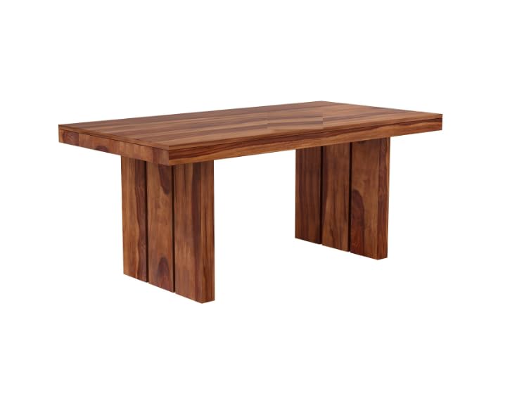 THE WOODEN CITY Wooden Solid Sheesham Wood Dining Table 6 Seater | Dining Room Furniture | 6 Seater Dining Table Without Chair