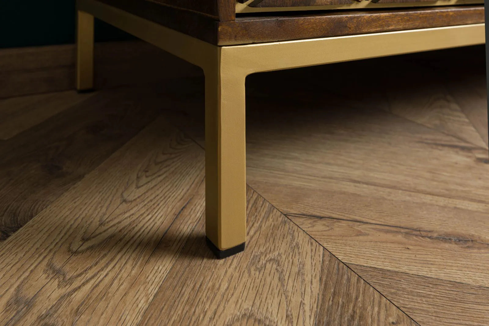 THE WOODEN CITY Stylish Art Deco Mango Wood Chest of Drawers   DIAMOND #207(HONEY)