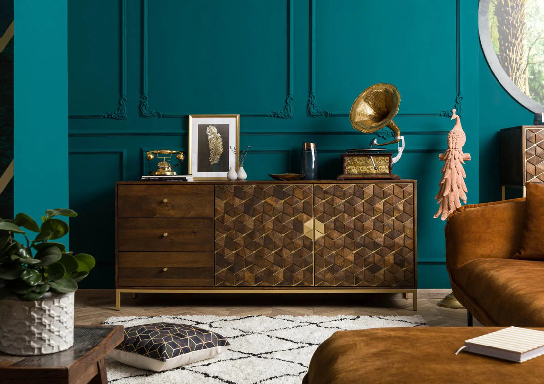 THE WOODEN CITY's Art Deco Chest of Drawers  DIAMOND #210(HONEY)