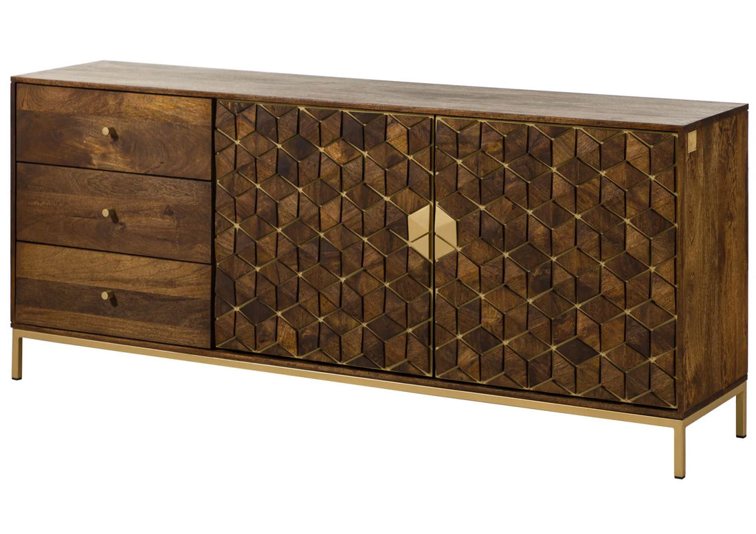 THE WOODEN CITY's Art Deco Chest of Drawers  DIAMOND #210(HONEY)