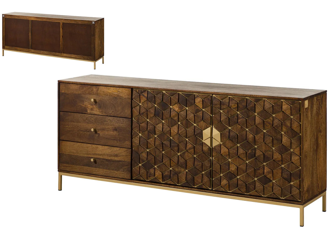 THE WOODEN CITY's Art Deco Chest of Drawers  DIAMOND #210(HONEY)