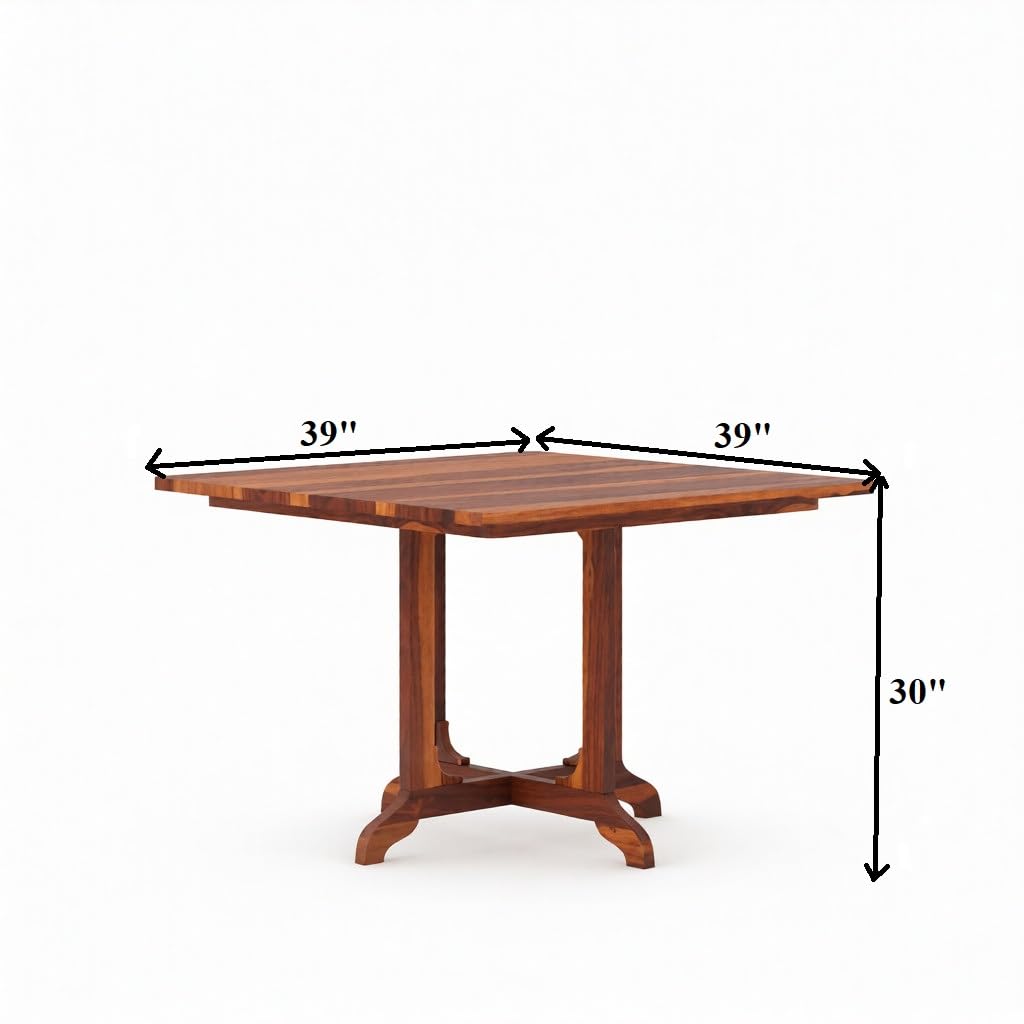 Solid Sheesham Wood 4 Seater Dining Set | Wooden Table Set for Dinning Room Home,Hotel and Office| Modern Dining Room Set (Honey n4)