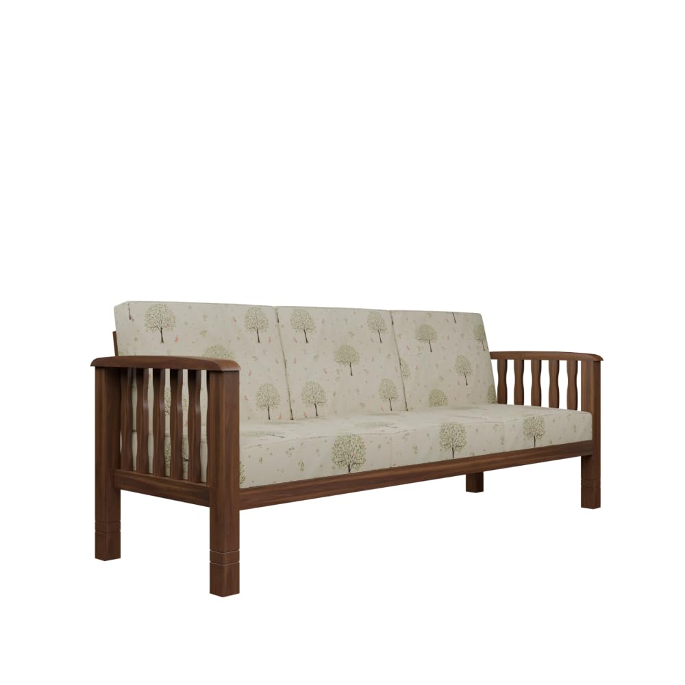 Solid Sheesham Wood 3 Seater Sofa Set for Living Room Furniture | Wooden Sofa for Home & Office (Honey, 3 Seater)