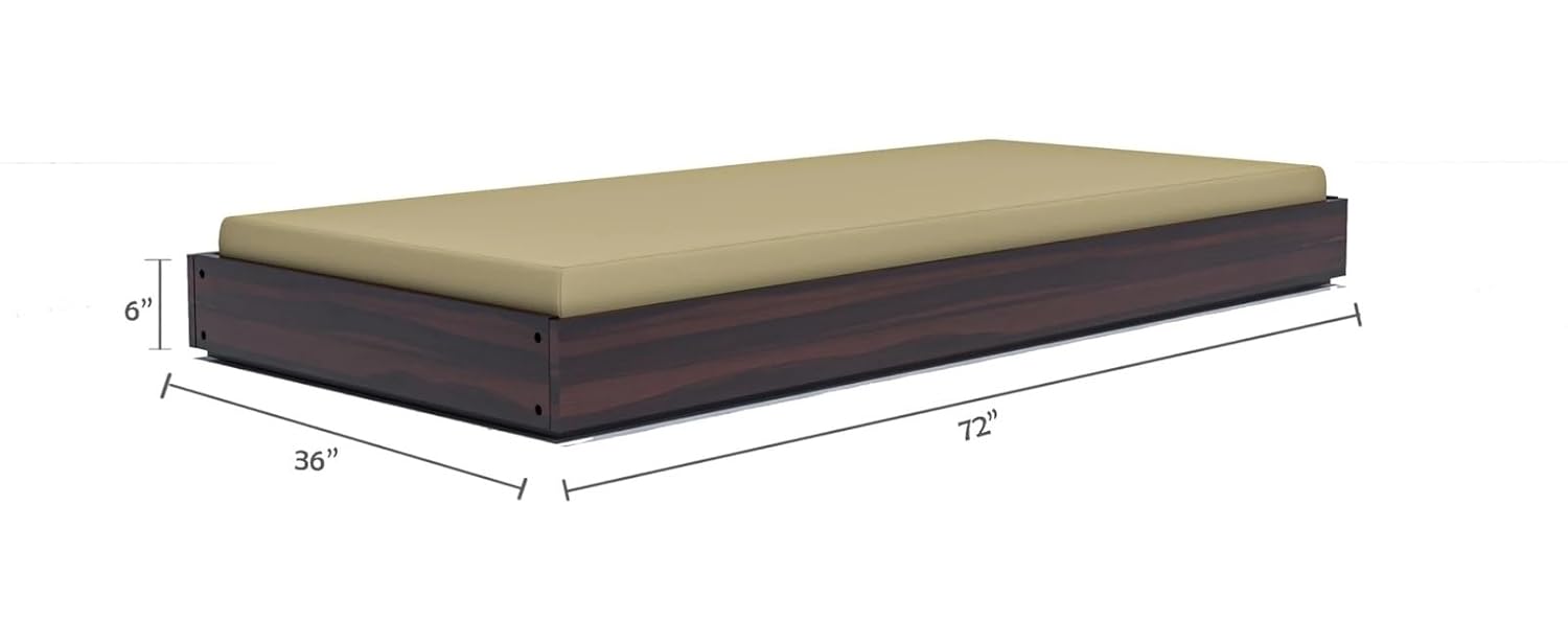 THE WOODEN CITY Engineered Wood Single Bed Cot Without Storage | Single Size Bed for Bedroom (Walnut)