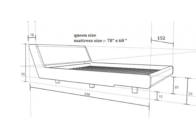 THE WOODEN CITY Solid Sheesham Wood New Luxury Queen Bed for Bedroom Furniture- Walnut Finish (Delivery Condition-Do-It-Yourself) (Queen)