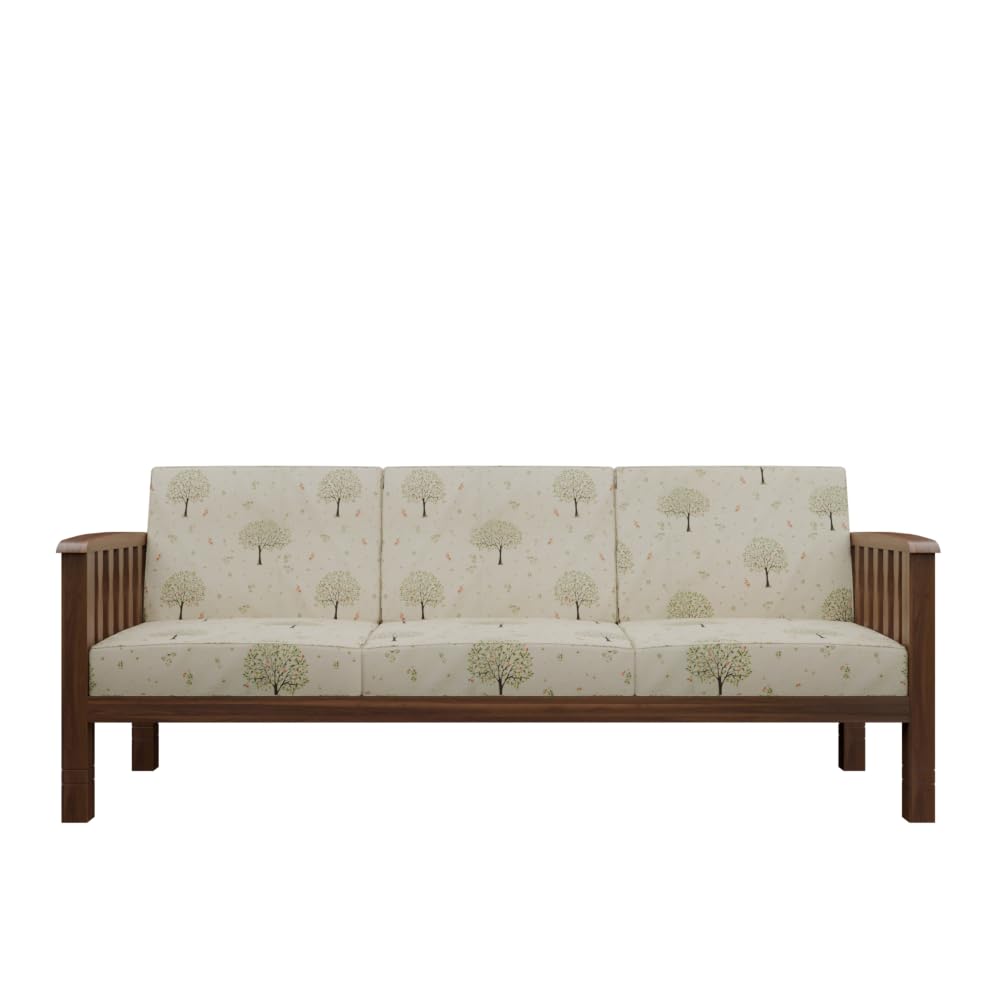 Solid Sheesham Wood 3 Seater Sofa Set for Living Room Furniture | Wooden Sofa for Home & Office (Honey, 3 Seater)