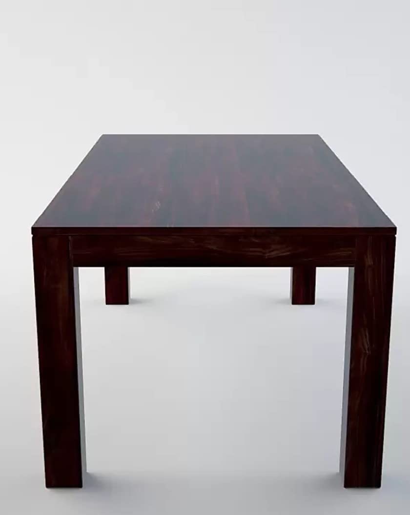 THE WOODEN CITY Solid Sheesham Wood Six Seater Dining Table Set with 6 Cushion Chairs for Dining Room