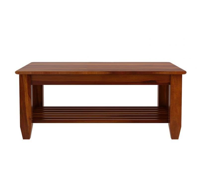 THE WOODEN CITY Sheesham Solid Wood Centre Table & Tea Table Wooden Coffee Table for Living Room and Outdoor & Indoor Furniture -Honey
