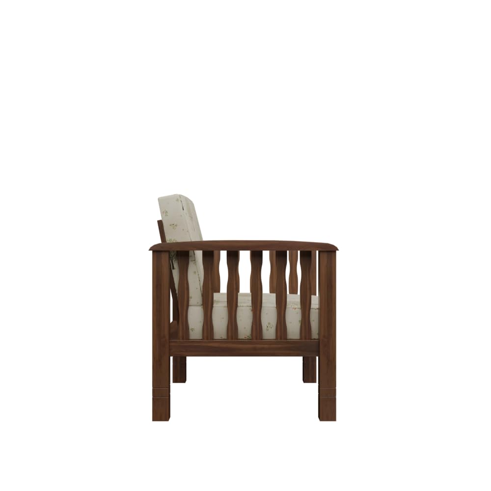 Solid Sheesham Wood Sofa Set for Living Room Furniture | Wooden Sofa for Home & Office (Honey, 1 Seater)