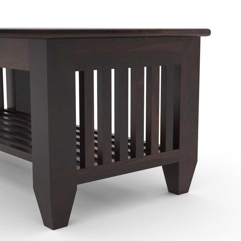 Sheesham Solid Wood Centre Table & Tea Table Wooden Coffee Table for Living Room and Outdoor & Indoor Furniture (Walnut)