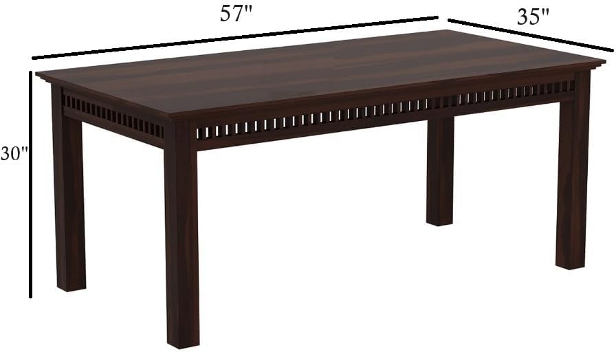 THE WOODEN CITYWooden Solid Sheesham Wood Dining Table 6 Seater | Dining Room Furniture |6 Seater Dining Table Without Chair - Honey/WALNUT Finish