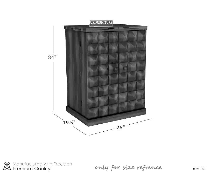 THE WOODEN CITY Solid Sheesham Wood Bar Cabinet Wooden for Home and Bar Furniture Standard Honey2door