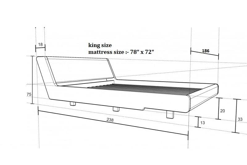 THE WOODEN CITY Solid Sheesham Wood New Luxury King Size Bed for Bedroom Furniture- Walnut Finish (Delivery Condition-Do-It-Yourself) (King)