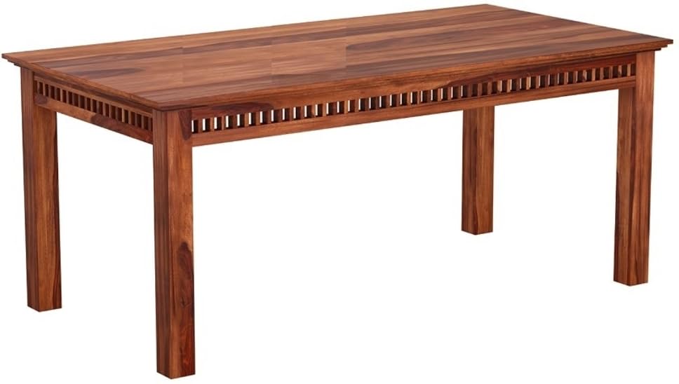 THE WOODEN CITYWooden Solid Sheesham Wood Dining Table 6 Seater | Dining Room Furniture |6 Seater Dining Table Without Chair - Honey/WALNUT Finish