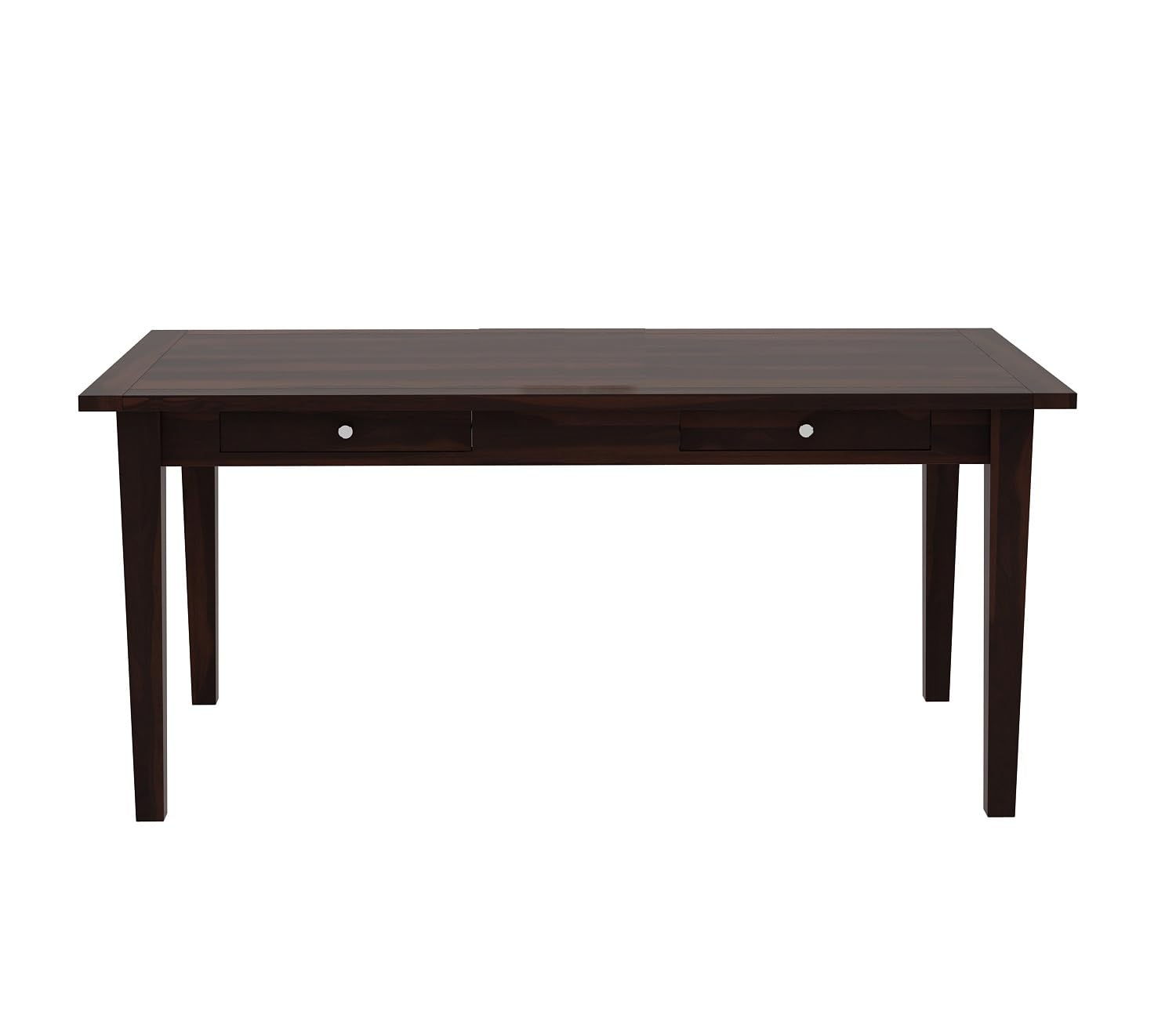 THE WOODEN CITY Wooden Storage Dining Table Solid Sheesham Wood 6 Seater | Dining Room Furniture - Walnut/Honey