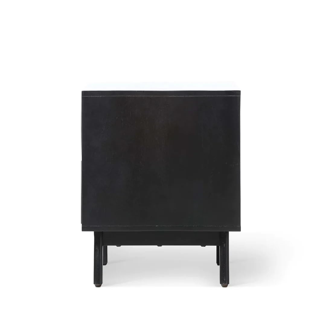 Mango Solid Wood Rattan Bedside & Sofa Side Table/End Table |Wooden Cane Night Stand with Storage for Bedroom & Living Room Furniture (Walnut)