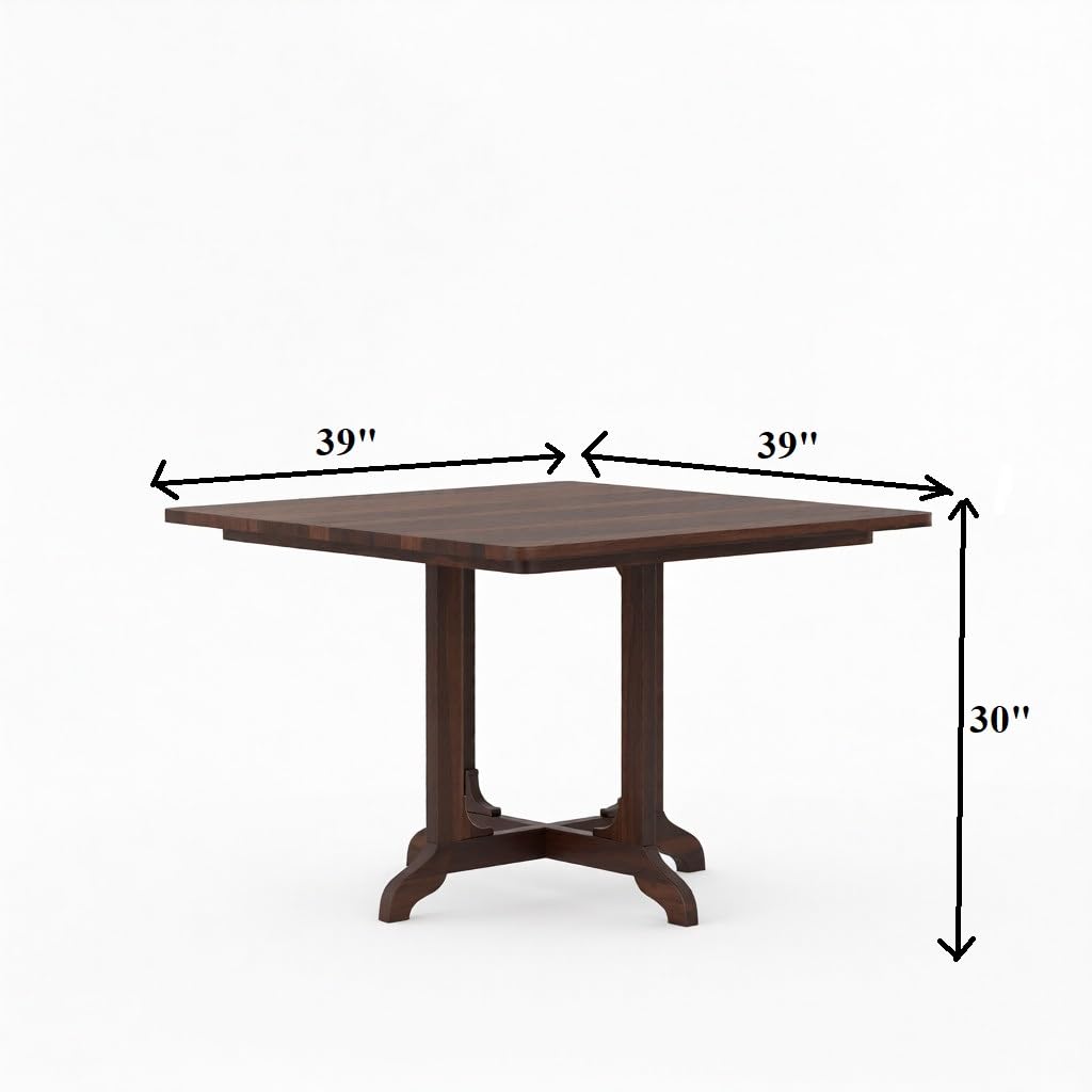 Solid Sheesham Wood 4 Seater Dining Set | Wooden Table Set for Dinning Room Home,Hotel and Office| Modern Dining Room Set (Walnut n4)