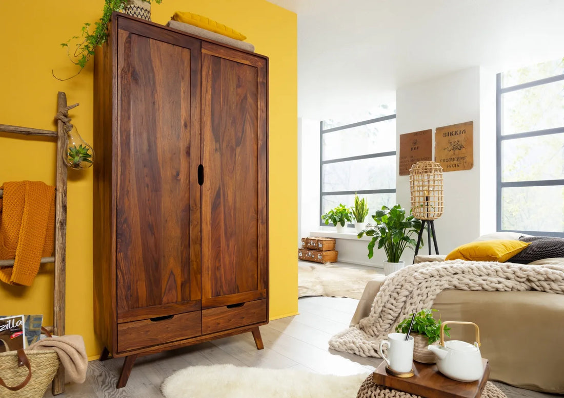 THE WOODEN CITY Rosewood wardrobe in Retro style #100 (HONEY)