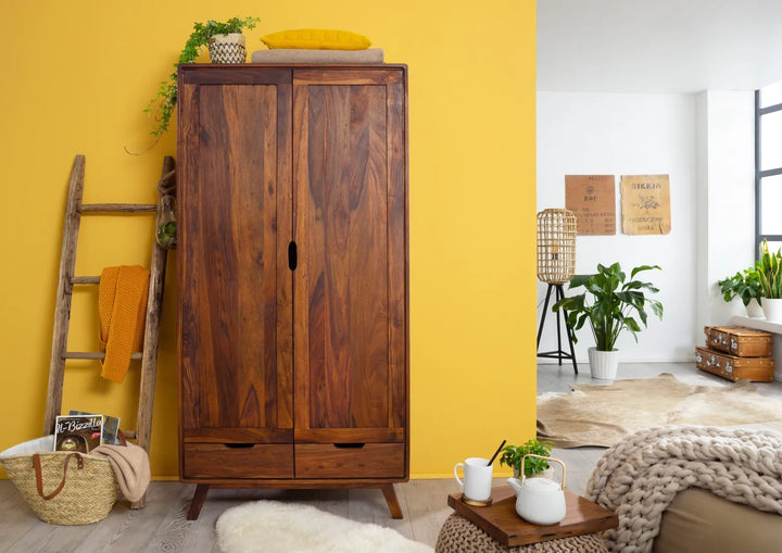 THE WOODEN CITY Rosewood wardrobe in Retro style #100 (HONEY)