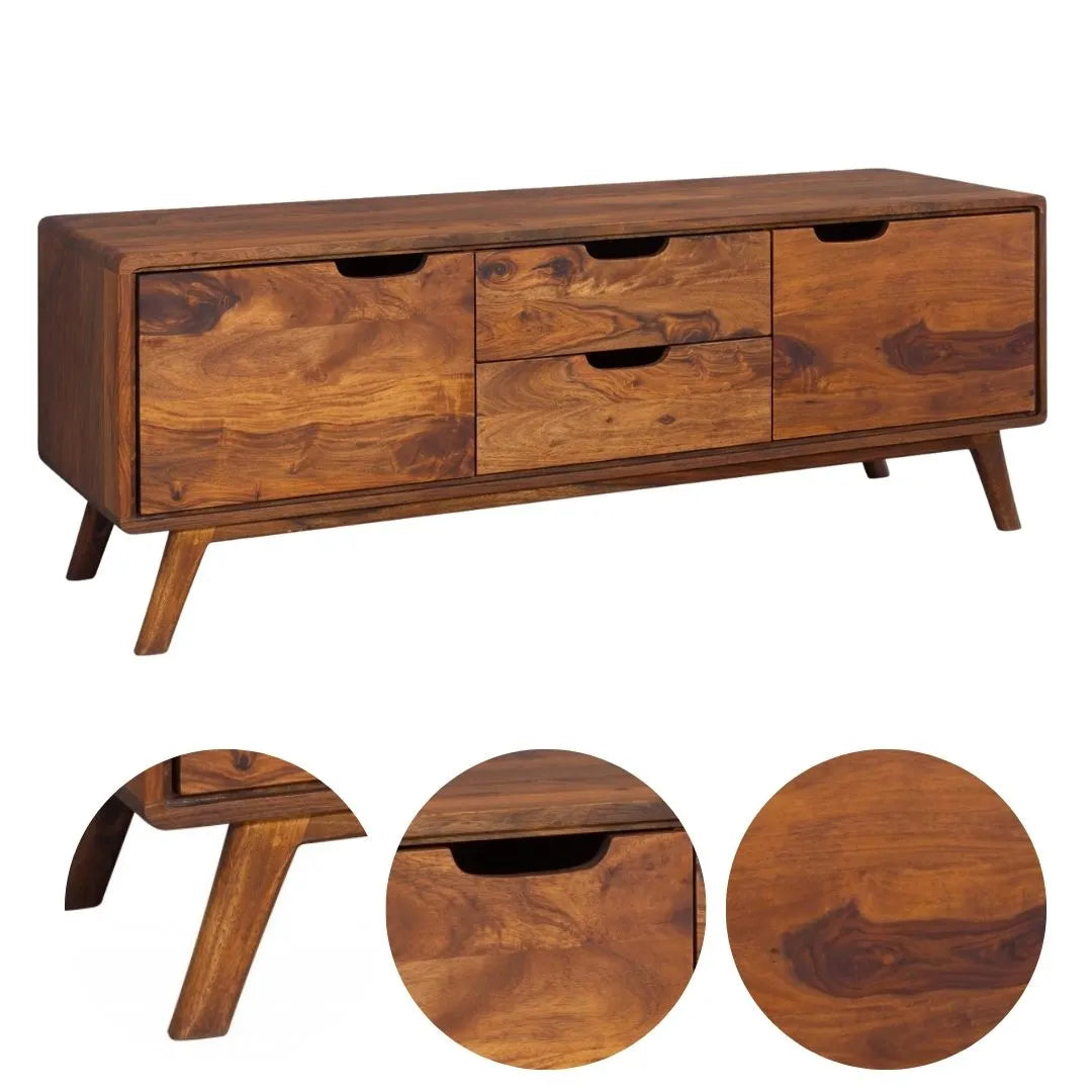 THE WOODEN CITY Rosewood wood chest of drawers in Retro style #102 (HONEY)