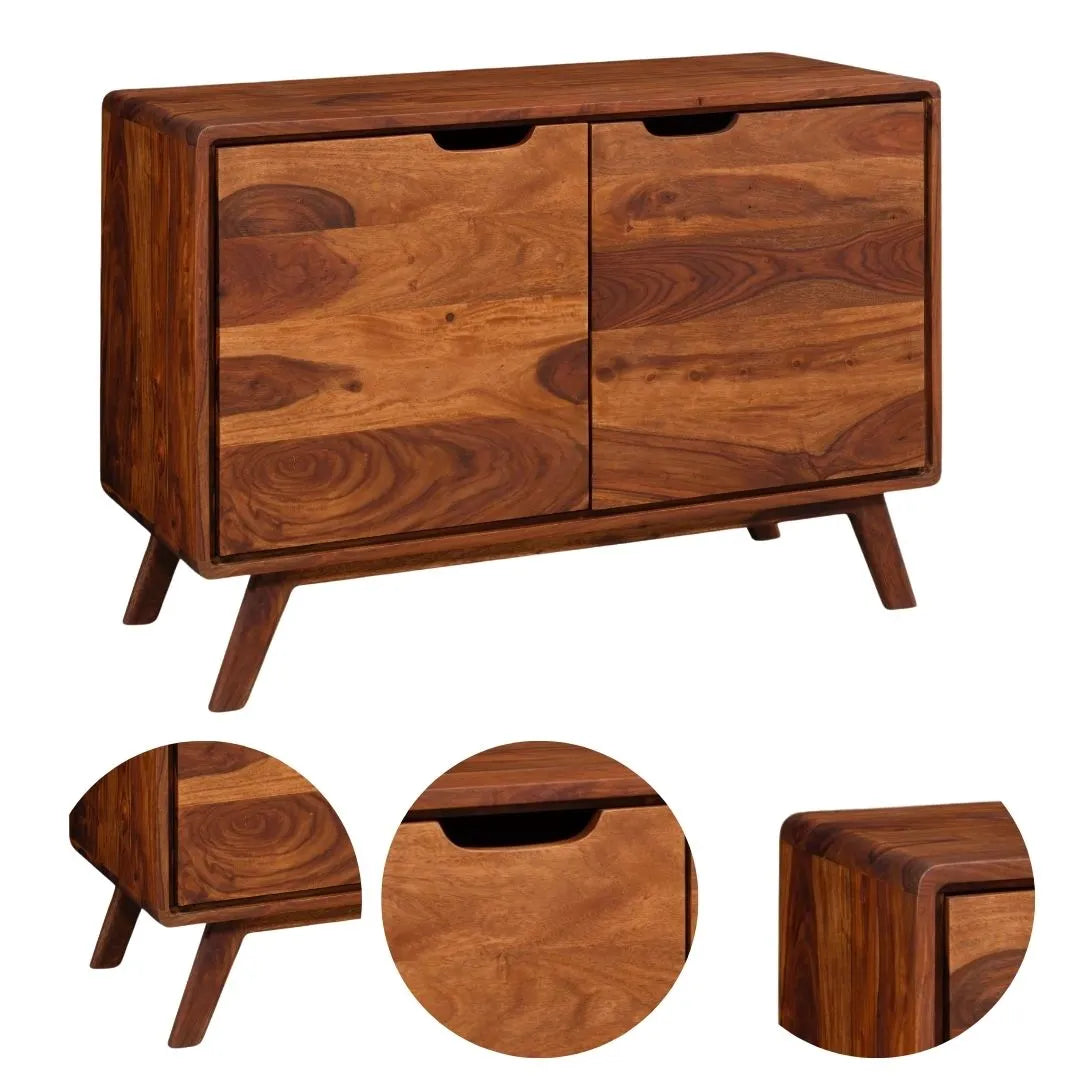THE WOODEN CITY Rosewood wood chest of drawers in Retro style #103 (HONEY)