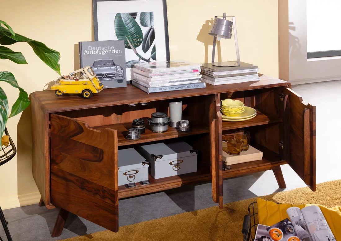 THE WOODEN CITY Retro-Style Rosewood Chest of Drawers #106 (HONEY)