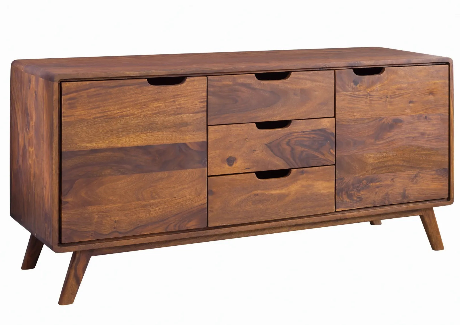 THE WOODEN CITY Rosewood wood chest of drawers in Retro style #107 (HONEY)
