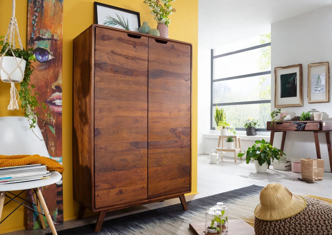 THE WOODEN CITY Retro-Style Rosewood Bookcase #108 (HONEY)