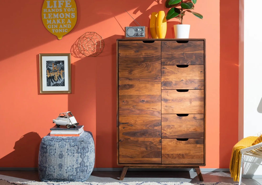 THEWOODEN CITY Retro style rosewood chest of drawers #109 (HONEY)