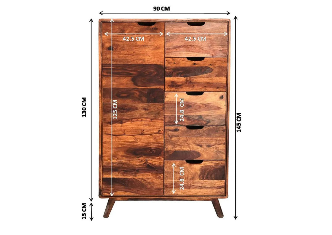 THEWOODEN CITY Retro style rosewood chest of drawers #109 (HONEY)