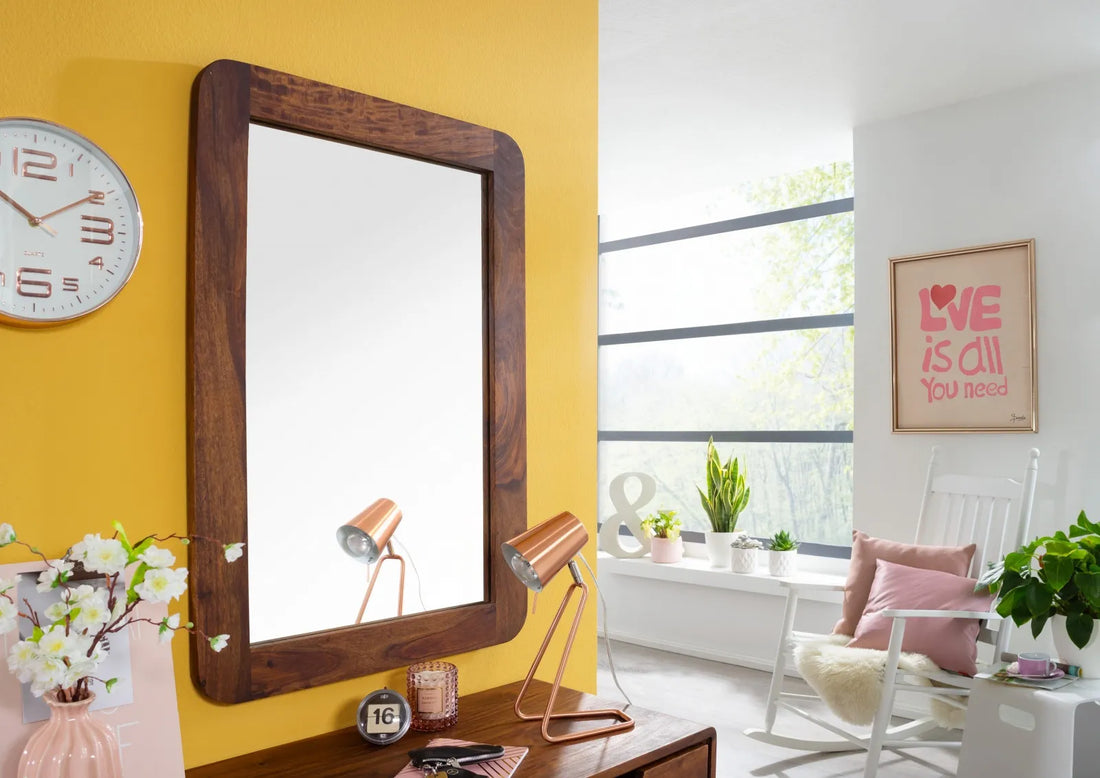 THE WOODEN CITY Retro Style Mirror #115 Rosewood (HONEY)