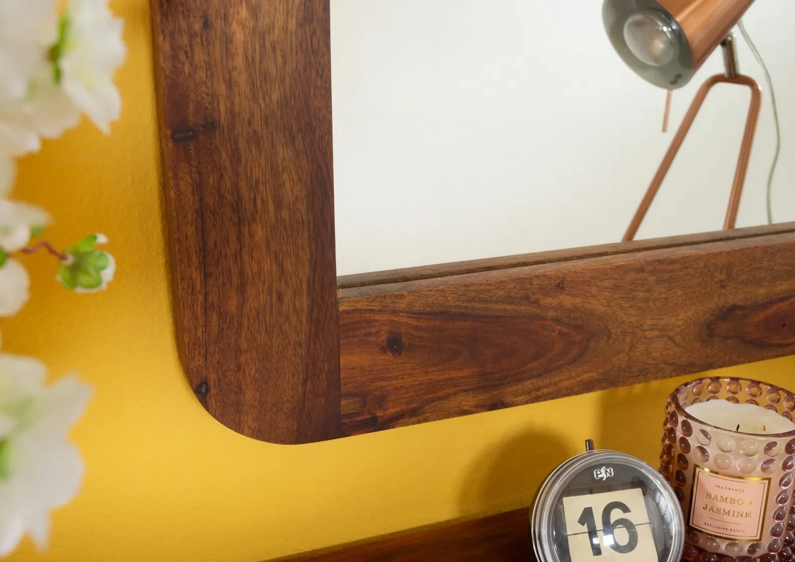 THE WOODEN CITY Retro Style Mirror #115 Rosewood (HONEY)