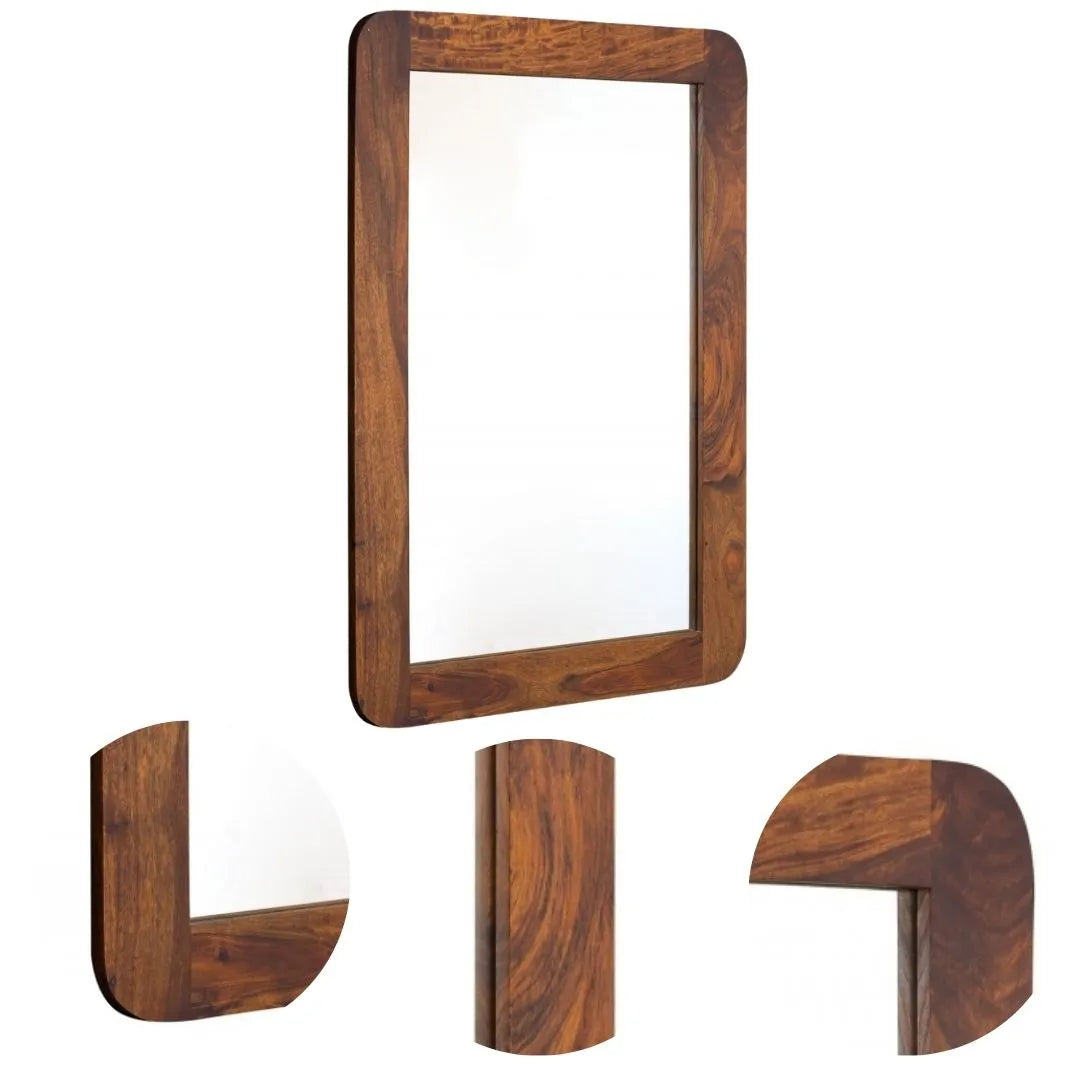 THE WOODEN CITY Retro Style Mirror #115 Rosewood (HONEY)