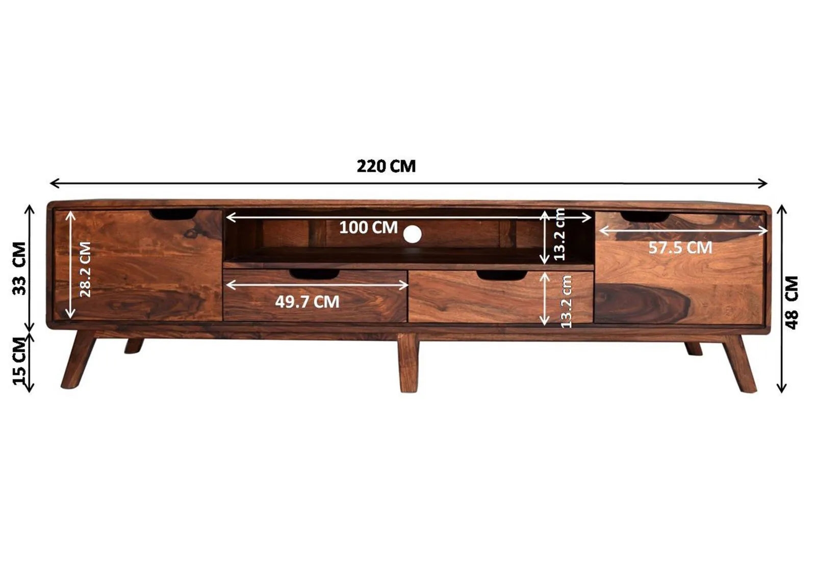THE WOODEN CITY TV cabinet made of rosewood #123 (HONEY)