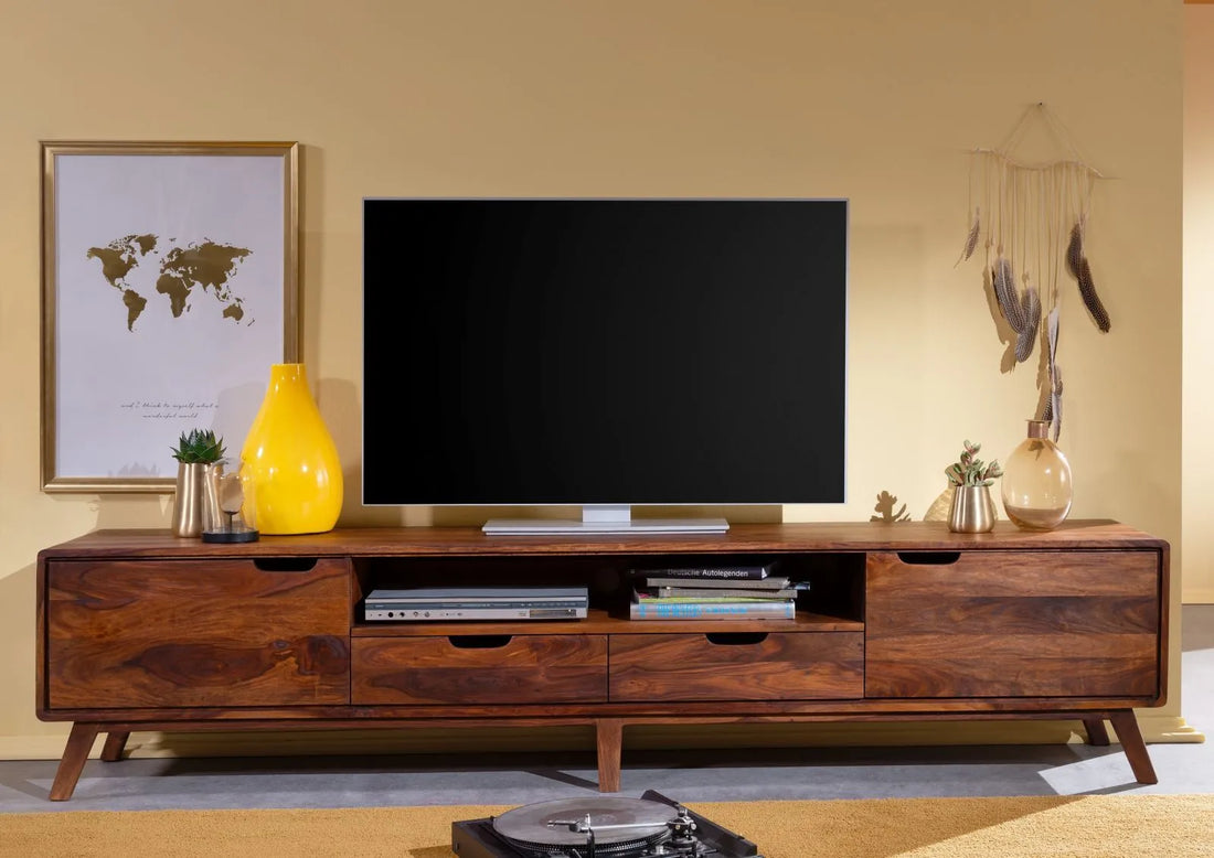 THE WOODEN CITY TV cabinet made of rosewood #123 (HONEY)