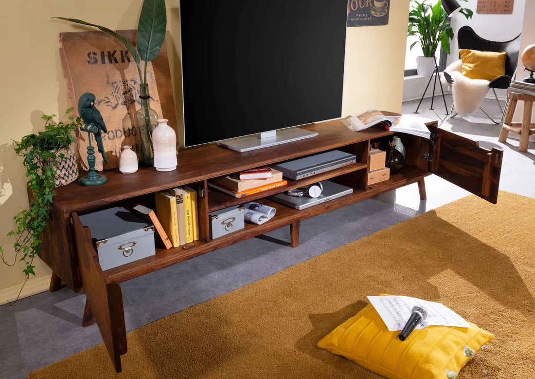 THE WOODEN CITY TV cabinet made of rosewood #124 (HONEY)