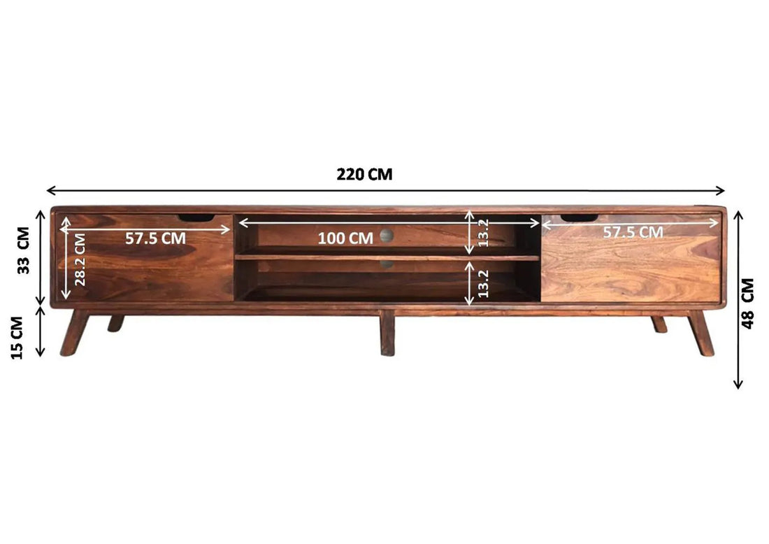 THE WOODEN CITY TV cabinet made of rosewood #124 (HONEY)