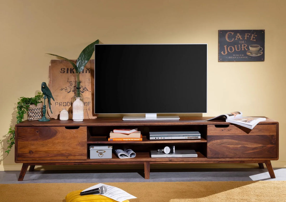 THE WOODEN CITY TV cabinet made of rosewood #124 (HONEY)