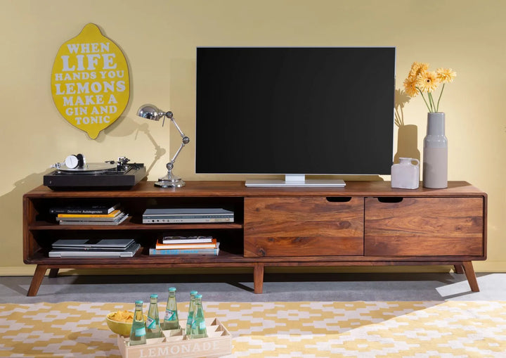 THE WOODEN CITY TV Cabinet #125 Light Brown Lacquered Rosewood (HONEY)