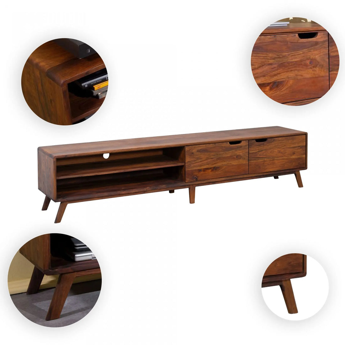 THE WOODEN CITY TV Cabinet #125 Light Brown Lacquered Rosewood (HONEY)