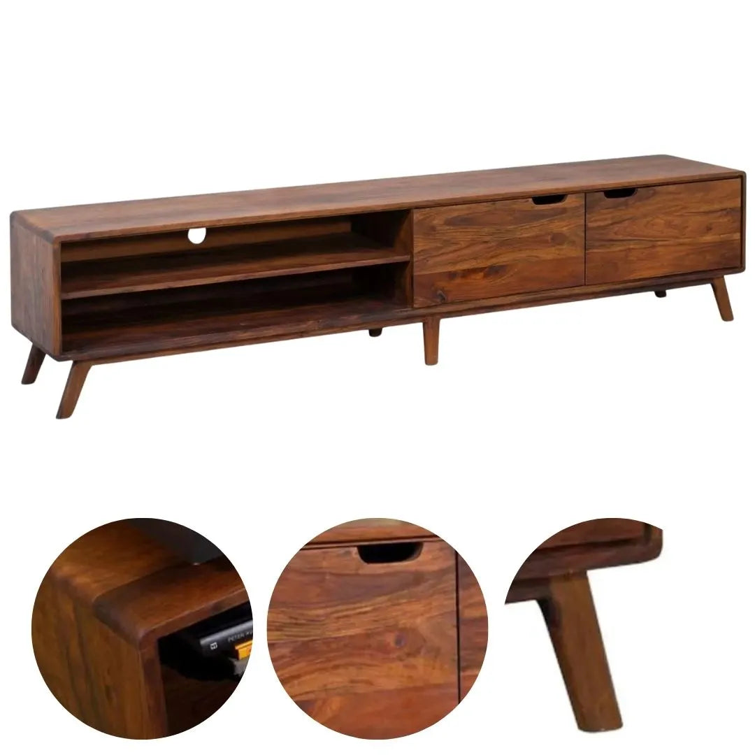 THE WOODEN CITY TV Cabinet #125 Light Brown Lacquered Rosewood (HONEY)