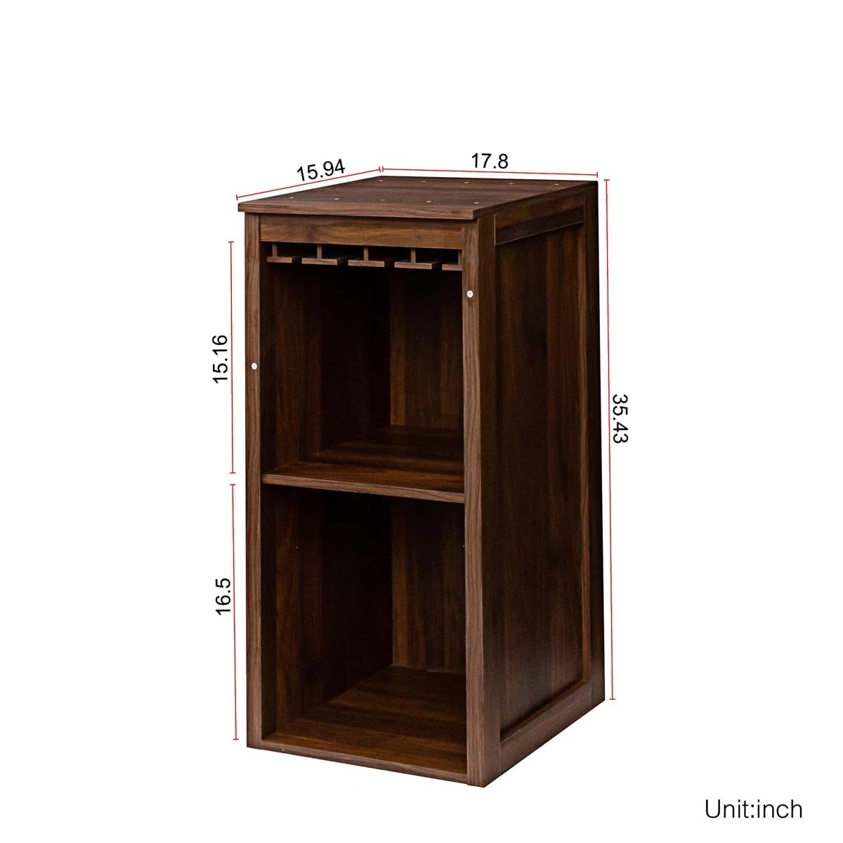 Solid Wood Bar Cabinet, Multipurpose Storage Cabinet for Home & Bar and Living Room Storage, Classy Sideboard- Honey