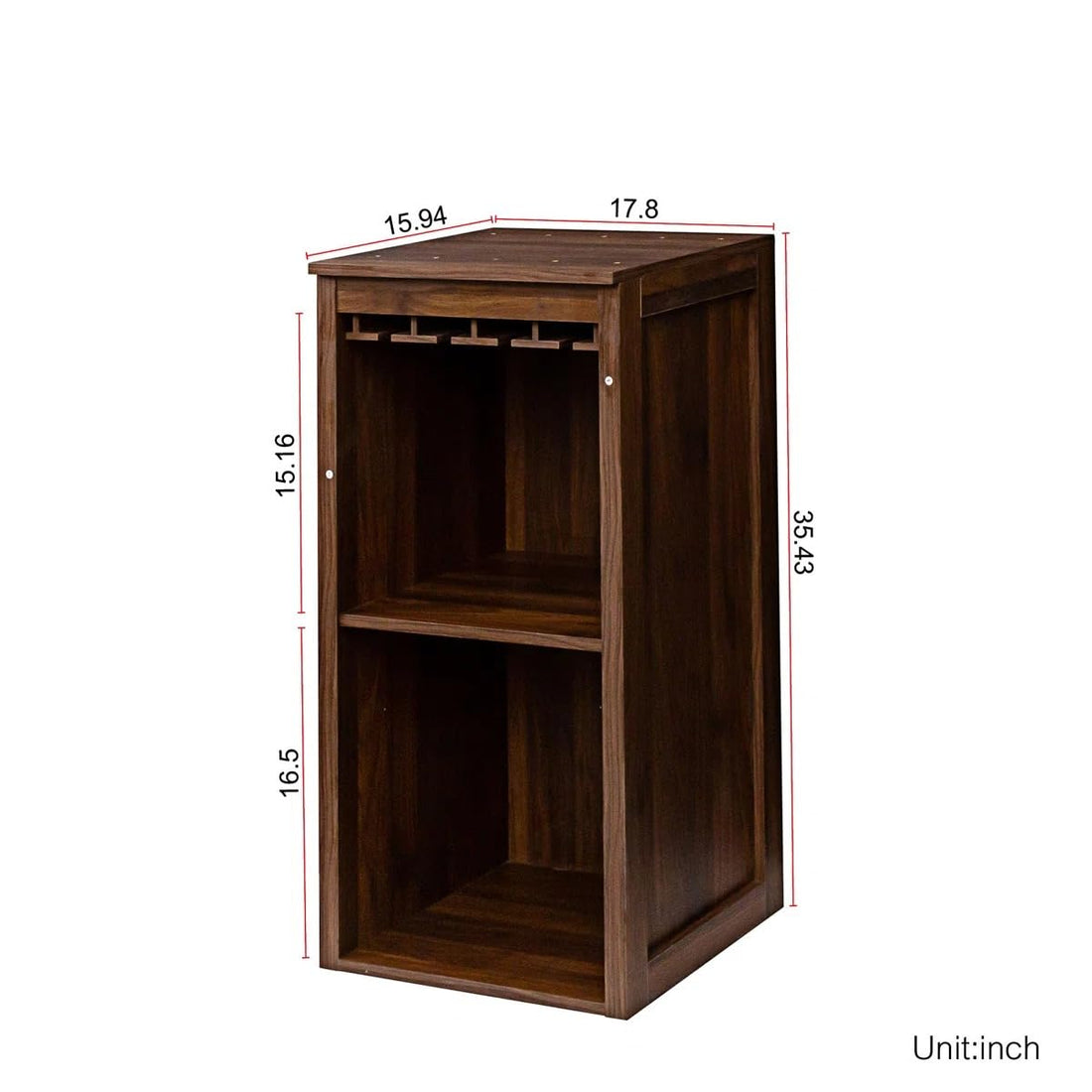 Solid Wood Bar Cabinet, Multipurpose Storage Cabinet for Home & Bar and Living Room Storage, Classy Sideboard- Honey