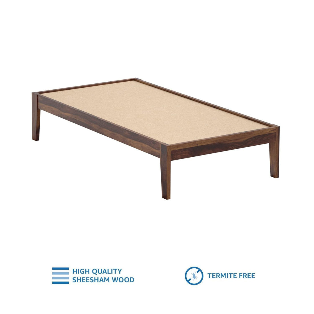 THE WOODEN CITY Sheesham Wood Fieri Single Size Bed Without Storage (188x97x38cm) (Mattress size-72x36 inch)