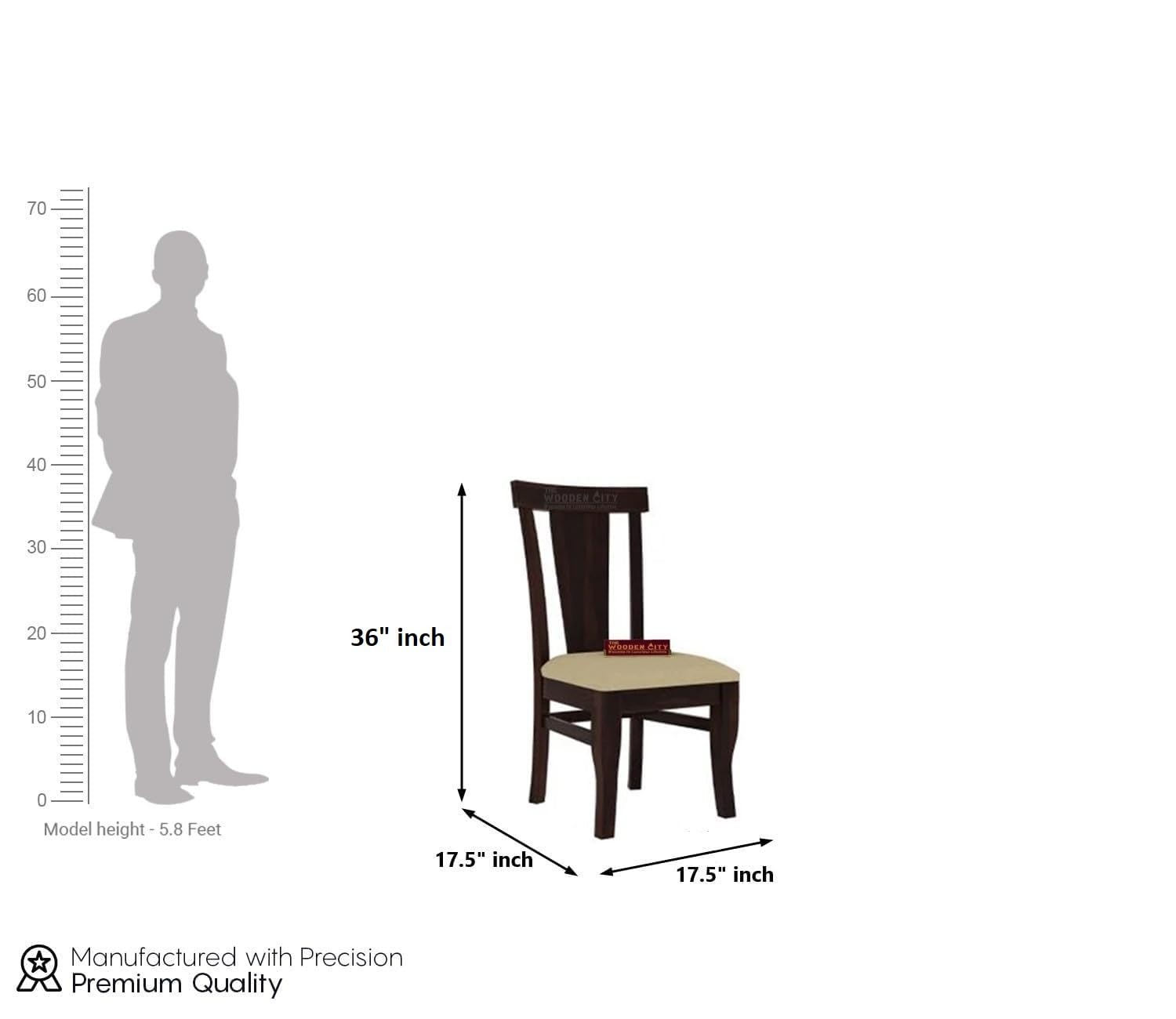 THE WOODEN CITY Solid Sheesham Wood 4 Seater Dining Set Dining Table Set with Cushioned Chairs and Drawer Storage for Dining Room | Living Room | Home & Office | Hotels Restaurant(Walnut)