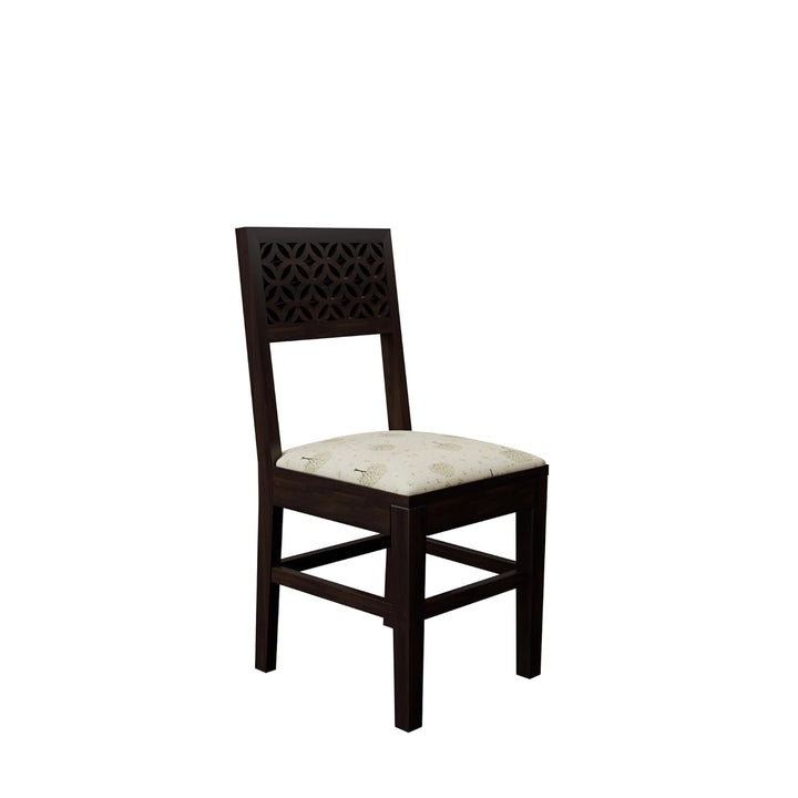 THE WOODEN CITY Dining Table 4 Seater | Four Seater Dinning Table with 4 Chairs with Beige Cushions for Home | Rosewood, Walnut Finish Self Assembly(DIY)