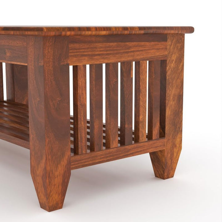 THE WOODEN CITY Sheesham Solid Wood Centre Table & Tea Table Wooden Coffee Table for Living Room and Outdoor & Indoor Furniture -Honey