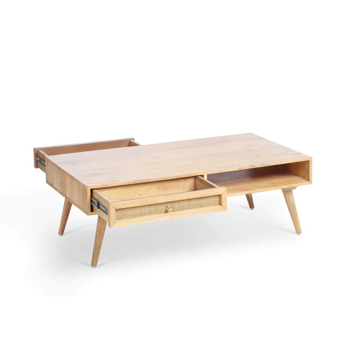 Mango Solid Wood Centre Table & Tea Table | Wooden Coffee Table for Living Room and Outdoor & Indoor Furniture (Natural)