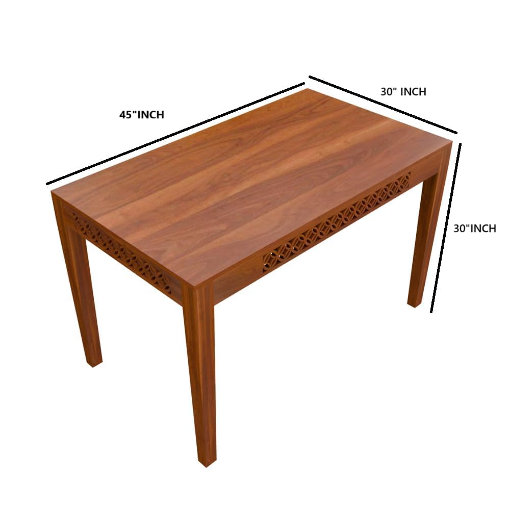 THE WOODEN CITY Solid Sheesham Wood Dining Table 4 Seater Dining Table Set with 2 Chairs & 1 Bench Dinner Table Set for Dinning Room Home & Hotel and Office|Modern Dining Room Set (Honey, 4 Seater)