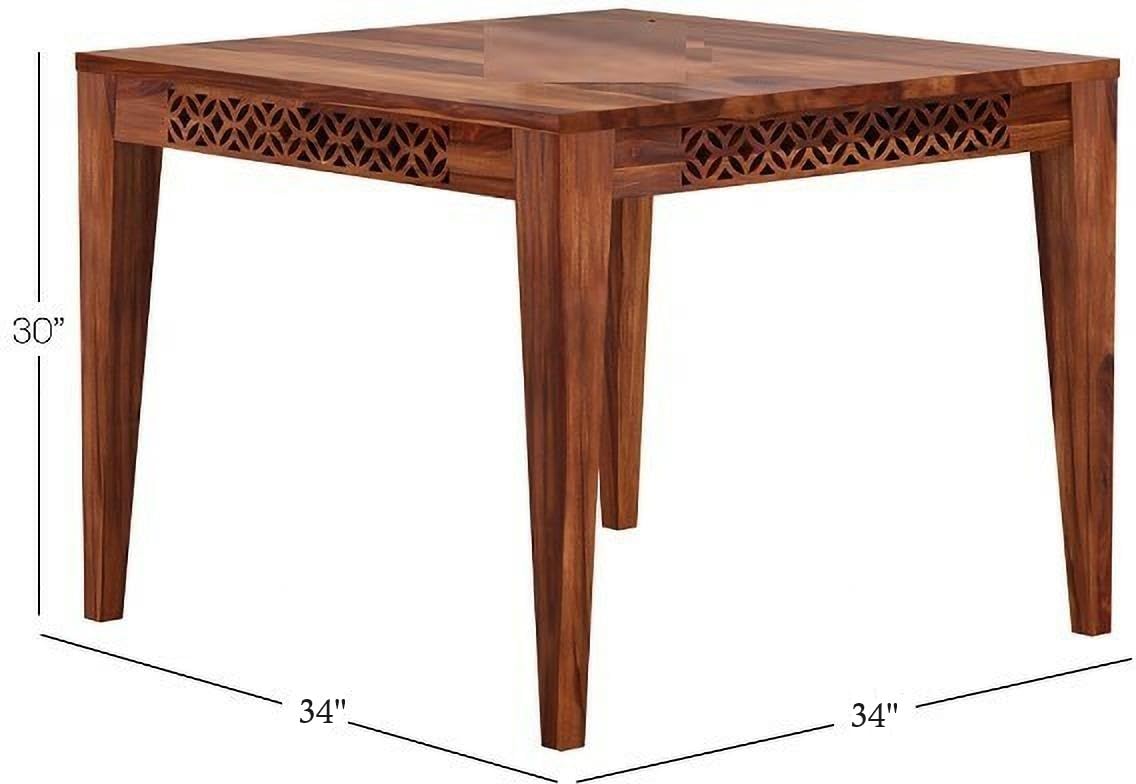 THE WOODEN CITY Wooden Solid Sheesham Wood Dining Table 4 Seater | Dining Room Furniture | 4 Seater Dining Table Without Chair
